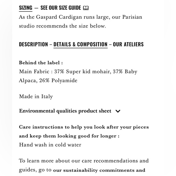 NWOT Sezane Gaspard Vintage Blue Cardigan Sweater SMALL - Picture 11 of 15